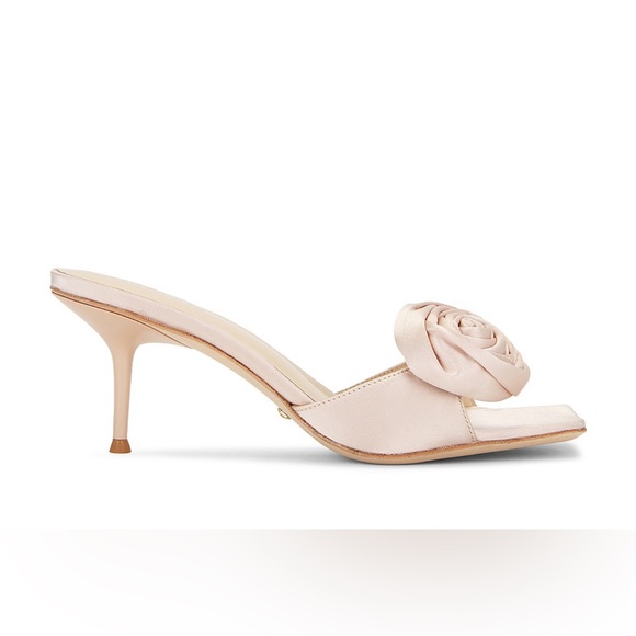 RAYE Shoes - RAYE Rosette Mule in Nude PRE-OWNED